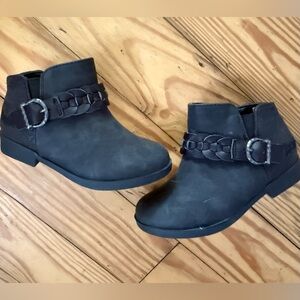 Women's Charcoal Ankle Booties with Braided Strap